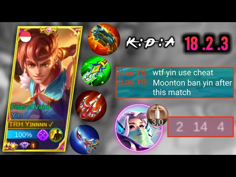 18 KILL YIN!! THIS BUILD SET YIN EASILY DESTROY LUO YI UNTIL FEEDER | GLOBAL YIN BUILD & EMBLEM