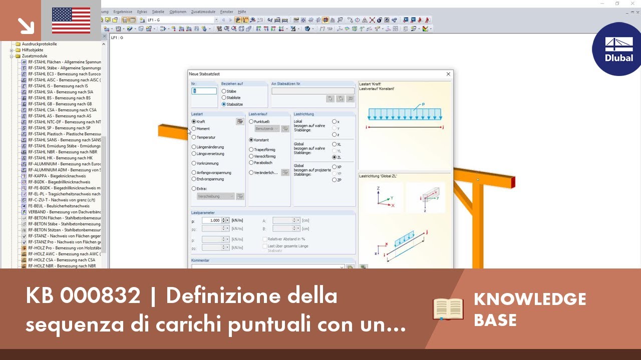 KB 000832 | Definizione di qualsiasi sequenza di carico concentrato con un solo carico dell&#39;asta