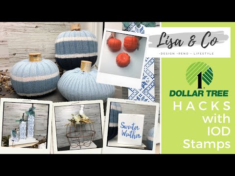 🍁 Dollar Tree H A C K S with Foam Pumpkins  ||  FIRST TIME USING IOD STAMPS  ||    Lisa & Company