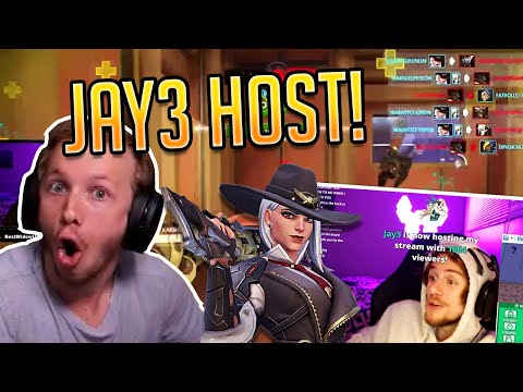 Jay3 hosted me and I CARRIED ON ASHE.. (Overwatch)