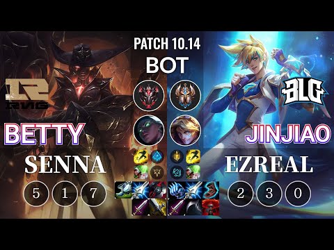 RNG Betty Senna vs BLG Jinjiao Ezreal Bot - KR Patch 10.14