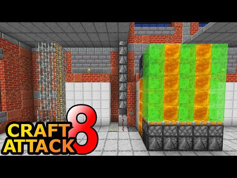 5x5 Redstone roller door for the factory!  Awesome technique!  - Minecraft Craft Attack 8 #66