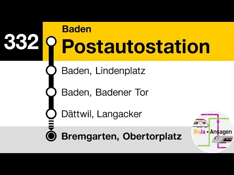 Postauto Ansagen | 332 Baden - Bremgarten | BoJa Ansagen
