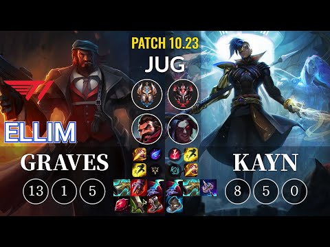 T1 Ellim Graves vs Kayn Jungle - KR Patch 10.23