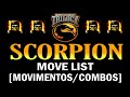 Mortal Kombat Trilogy PS1 Scorpion Move List Movimentos Combos