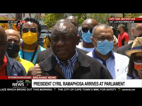 President Ramaphosa assesses Parliament Fire  situation
