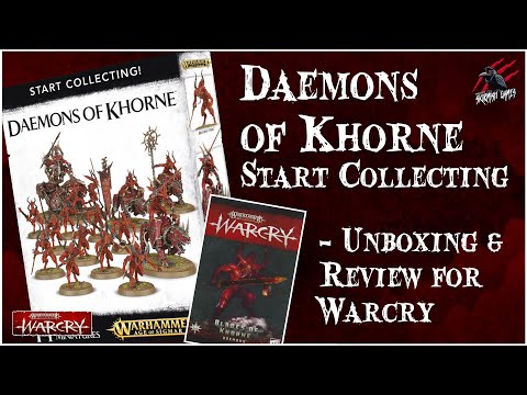 WARCRY DAEMONS OF KHORNE START COLLECTING SET UNBOXING REVIEW - FOR WARHAMMER - With Warcry Cards