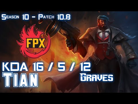 FPX Tian GRAVES vs EKKO Jungle - Patch 10.8 KR Ranked