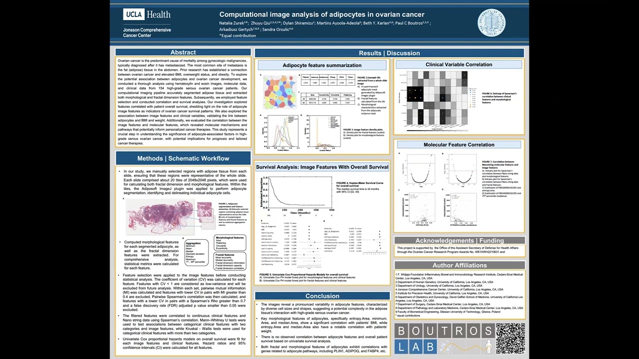 Computational image analysis of adipocytes in ovarian cancer - Zhuyu Qiu - Poster - RSGDREAM 2023
