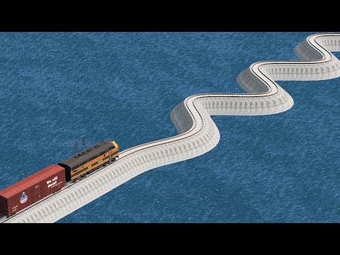 Impossible Snake Shape Rail Tracks Vs Trains Crossing - BeamNG.Drive