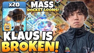 KLAUS used 20 ROCKET BALLOON in this INSANE Kill Squad attack! Clash of Clans eSports