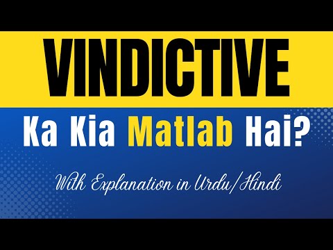 Vindictive Meaning in Urdu |'Vindictive Ka Kia Matlab Hota Hai'| Urdu/Hindi Explanation Included