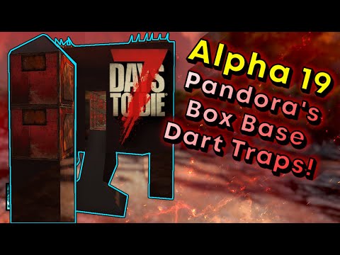 7DTD A19 Pandora's Box Dart Trap Base Guide! Beats Max Settings: Insane w/ 64 zombies Gamestage 650+