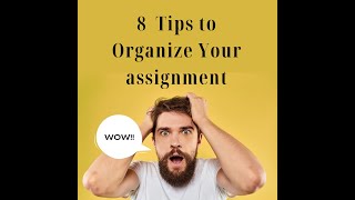 Assignment එකක් කරන හැටි හරියටම දැන ගමු / 8 tips to organize your assignment