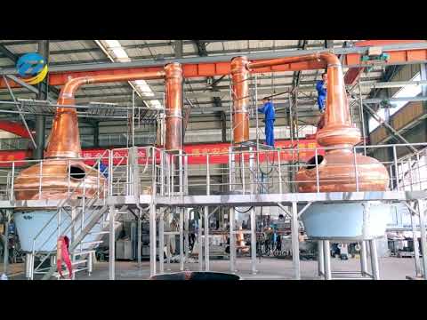 Two sets of double-pot distillery equipment are being manufactured in the workshop🛠