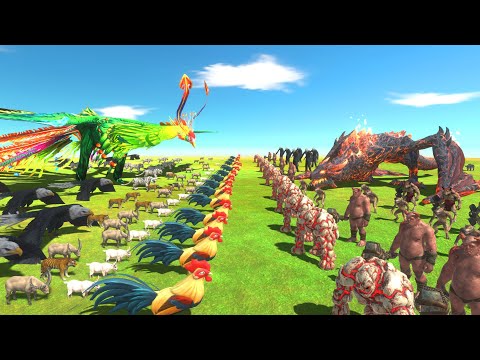 Phoenix Or Dragon - Who Is The Strongest - Giant Phoenix VS Lava Dragon