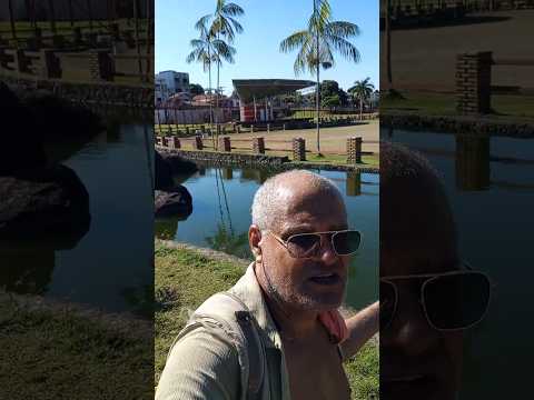 os recurso natural, fonte d'água e pedra construído praça da Liberdade Ouro Preto do Oeste-RO#shorts