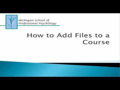 Faculty Moodle Training - How to Add Files