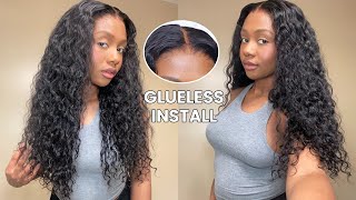 No Glue! No Plucking! Soft Water Wave HD 5x9 Closure Wig Install | Beginner Friendly | Asteria Hair