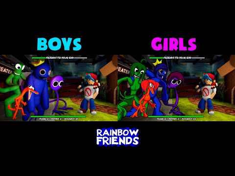 Rainbow Friends BOYS VS GIRLS - Friday Night Funkin' (FNF Mod Full Song)