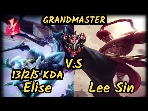 Memento (ELISE) vs LEE SIN - 13/2/5 KDA JUNGLE GAMEPLAY - EUW Ranked GRANDMASTER