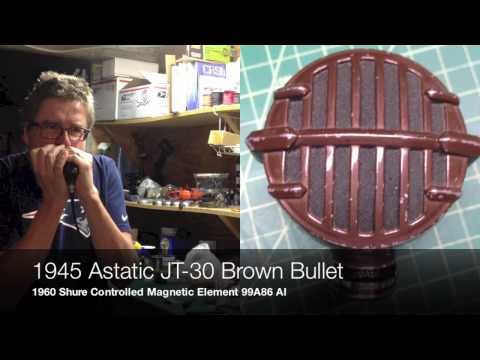 1945 Astatic JT-30 Brown Bullet w/1960 Shure 99A86 AI CM element