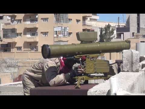 استهداف دبابة بصاروخ كونكورس من قبل لواء زلزال يبرود على جبهة العقبة في مدينة يبرود في ريف دمشق