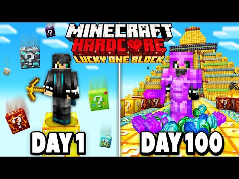 Insane Minecraft Challenge: 100 Days on ONE LUCKY BLOCK