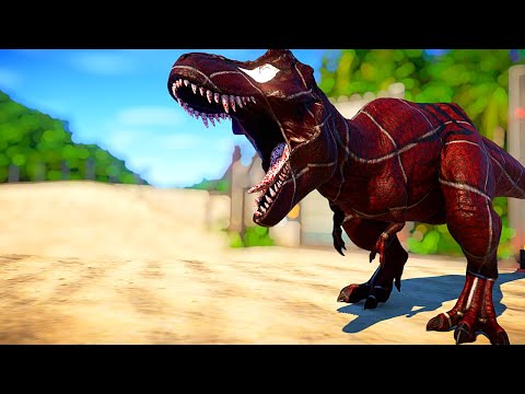 T-Rex Spider and  Iron Big Dinosaurs in Jurassic World Evolution