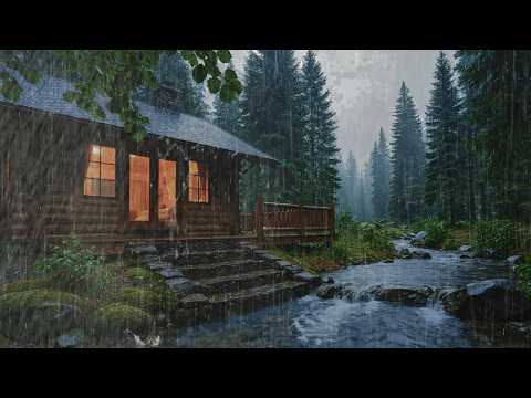 Cozy Misty Forest Cabin Rain Sound For Deep Sleep And Calm Mind ASMR Rain Relaxing