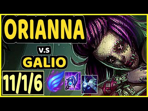 DOVE (ORIANNA) vs GALIO - 11/1/6 KDA MID GAMEPLAY - KR Ranked GRANDMASTER