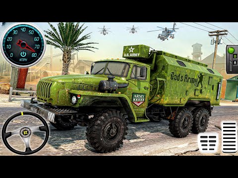 US Army Offroad Transport Truck Simulator - Military Equipment Cargo Driver: Android Gameplay