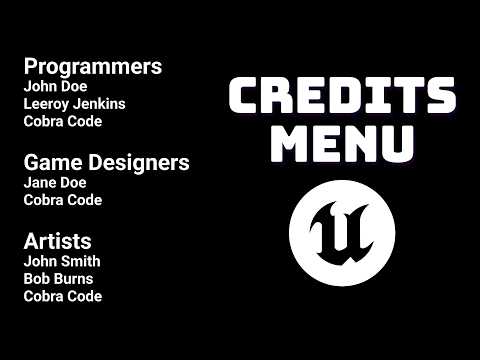 How to make a CREDITS MENU in Unreal Engine 5 - UI Tutorial