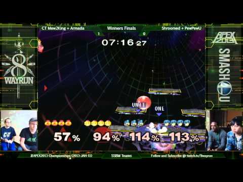 APEX 2013   SSBM Teams WF   CT Mew2King + Armada VS Shroomed + PewPewU