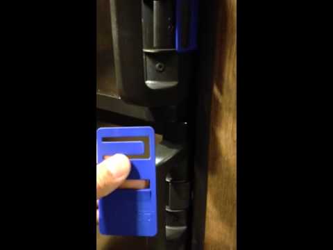 How to use blue tabs to keep Dometic refrigerator doors open