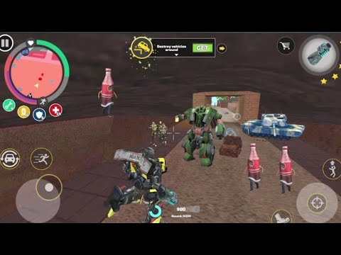 Rope Hero Vice Town -(Transformer MonsterTruck Fight Robot Car in Power House Cave) -Gameplay HD