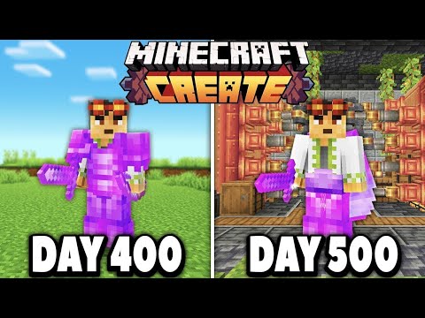 I Survived 500 Days with the Create Mod in Hardcore Minecraft!