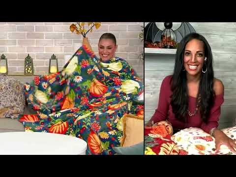 Hay & Harvest Oversized Halloween / Harvest Printed Throw on QVC