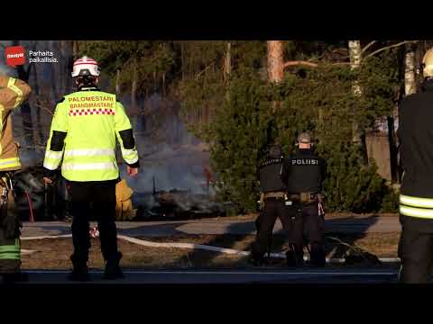 Pelastuslaitos turvautui poliisin virka-apuun rakennuspalo tehtävällä Sipoossa