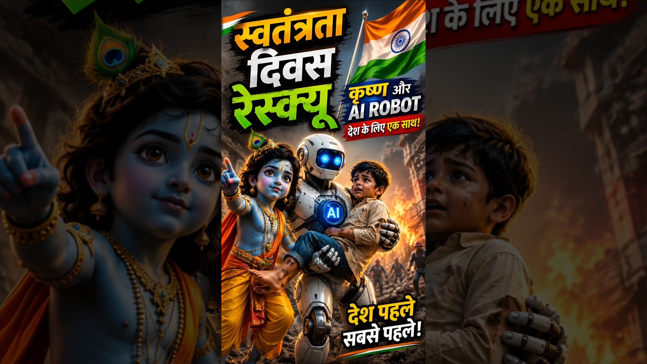 Krishna & Robot का बहादुर Mission! 🇮🇳🤖😱|#shorts #trending #ytshorts #youtubeshorts #viral #ai