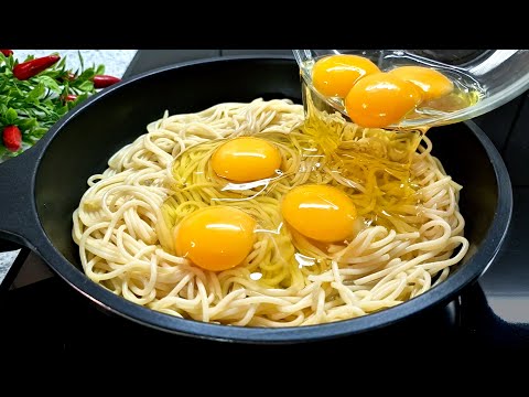 Fry spaghetti and eggs like this and the result will be delicious! I have never cooked so delicious!