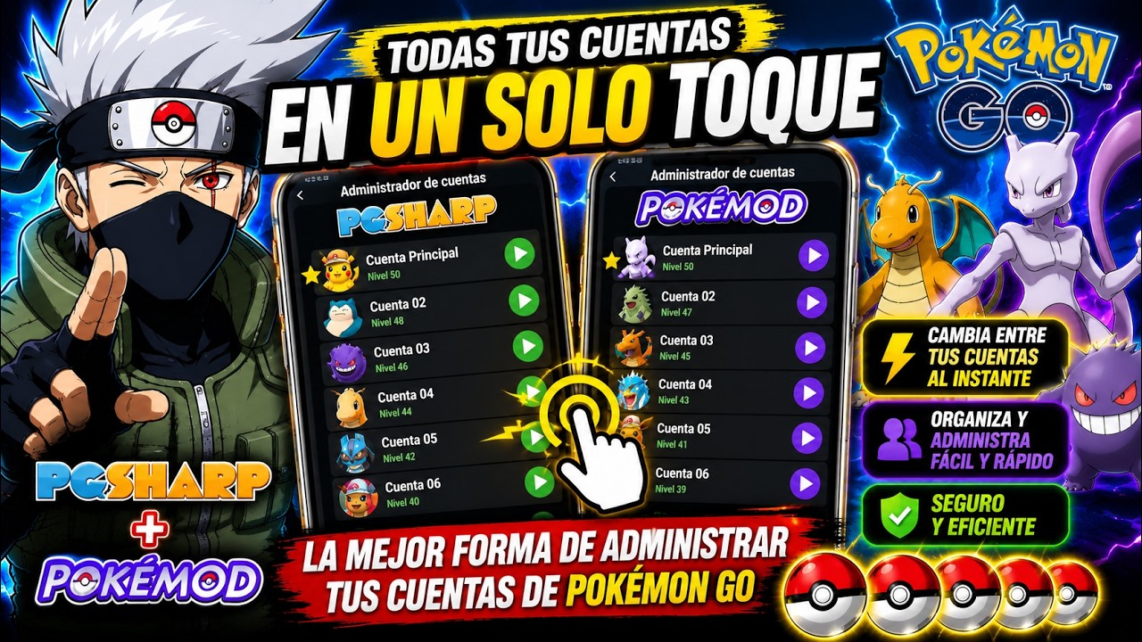 🔥Administra TODAS tus cuentas de Pokémon GO con UN SOLO TOQUE | Pokémod y PGSharp