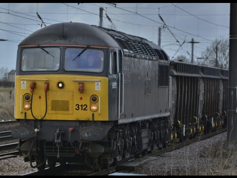 (HD) DCR 56312 6Z12 Stockton to Cardiff Tidal Scrap Train at The Sidings 26/02/2015