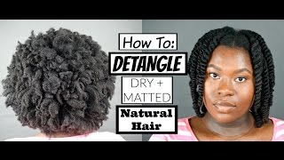 How To: Detangle THICK, DRY + MATTED | Finger Detangling | Type 4a 4b 4c Natural Hair | Bubs Bee