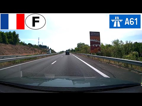 Driving in France: Autoroute A61 - Sortie 22 (Bram) to Sortie 23 (Carcassonne Ouest)