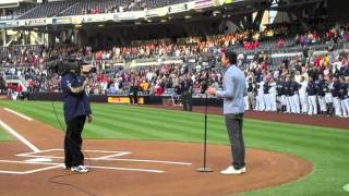 Trevor Davis singing the National Anthem