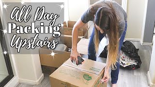ALL DAY PACKING UPSTAIRS // CLEANING MOTIVATION // CLEANING MOM