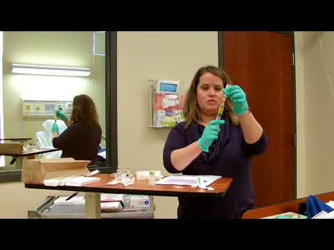 Mixing a powder medication with sterile water