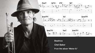 Beatrice solo by Chet Baker // From the album &quot;Mister B.&quot; (guitar transcription)