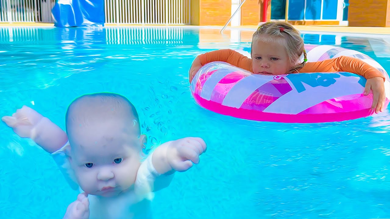 Naomi and David are saving babies in the pool